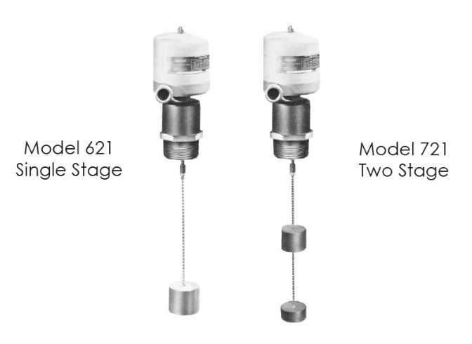 621_721 Top Mounted Level Control Switches Lead Displacers